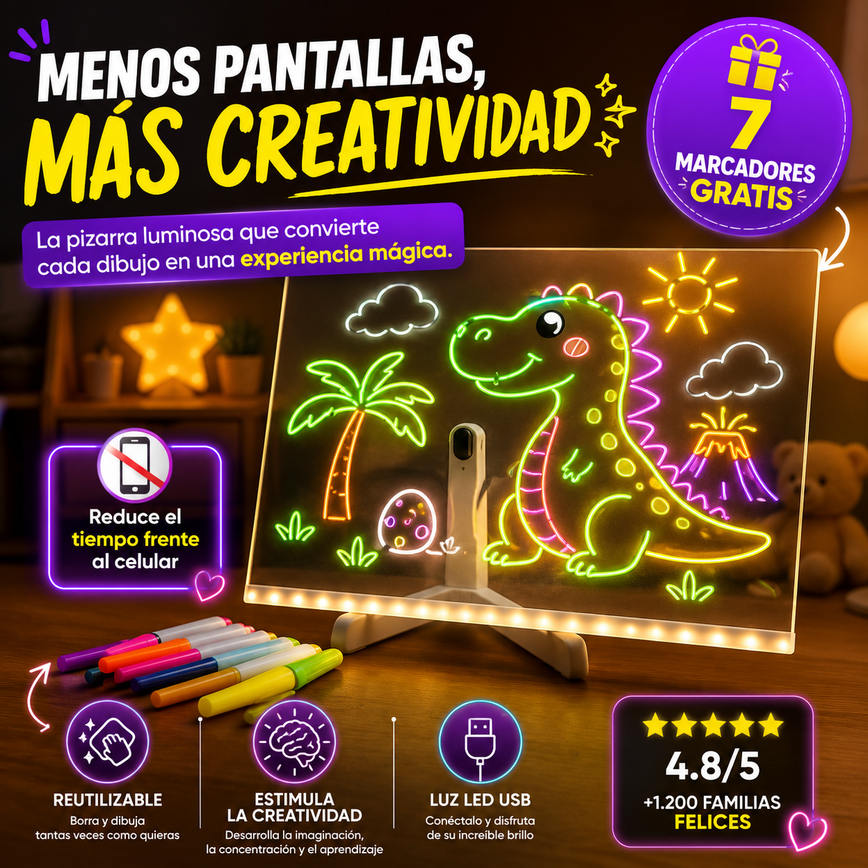 Tablero Neón Mágico