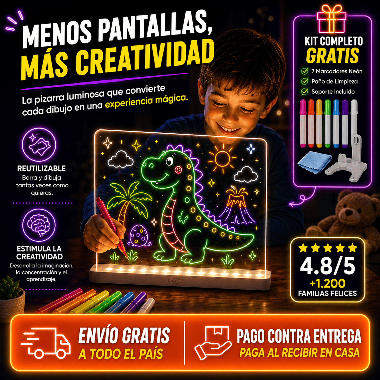 Tablero Neón Mágico