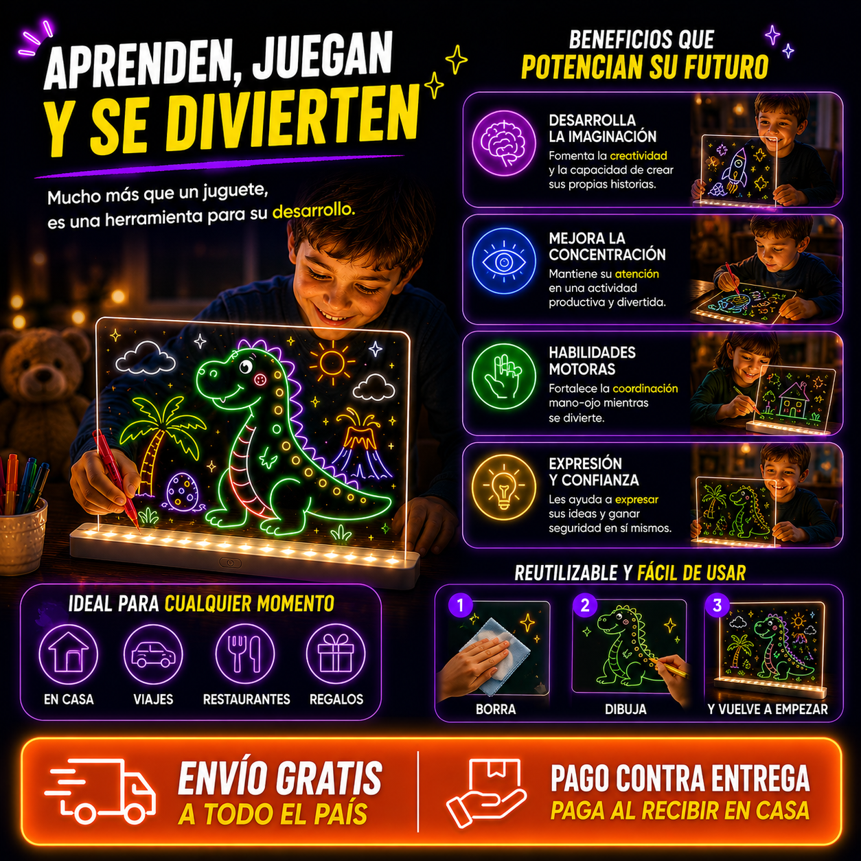 Tablero Neón Mágico