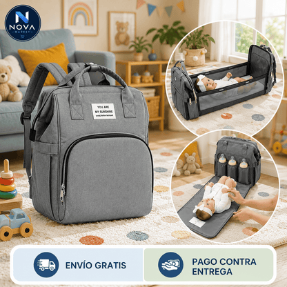 👶Bolso Pañalera Con Cuna🎒